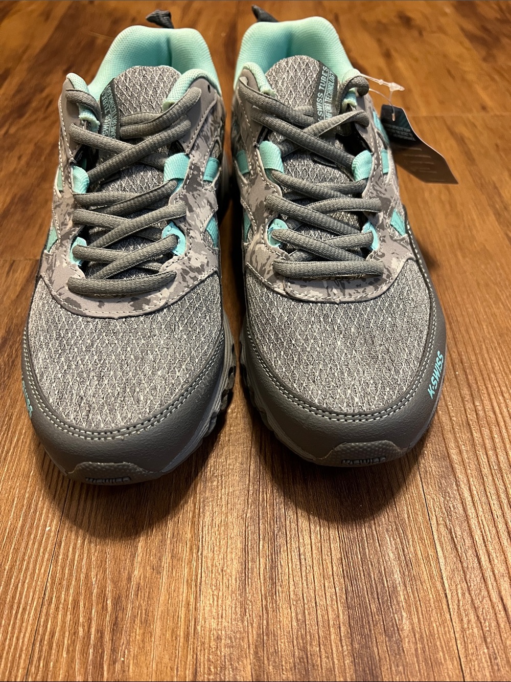 Gray & Mint/light teal  Athletic Sneakers